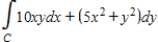 Find the value of the line integral   where   is an ellipse   from   to   . ​<div style=padding-top: 35px> 