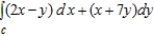 Evaluate the integral along the path C, defined as from to .