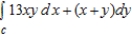 Use Green's Theorem to evaluate the integral for the path C: boundary of the region lying between the graphs of and .