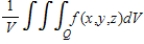 <strong>Find the average value of over the region Q, where Q is a tetrahedron in the first octant with vertices . The average value of a continuous function over a solid region Q is , where V is the volume of the solid region Q. </strong> A) B) C) D) E)