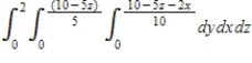 <strong>Rewrite the iterated integral using the order dydxdz. </strong> A) B) C) D) E) 