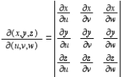 <strong>If and then the Jacobian of x, y, and z with respect to u, v, and w is . Find the Jacobian for the following change of variables: </strong> A) B) C) D) E)