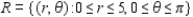 <strong>Use polar coordinates to describe the region as shown in the figure below: </strong> A) B) C) D) E)