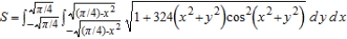 <strong>Set up a double integral that gives the area of the surface on the graph of over the region .</strong> A) B) C) D) E)