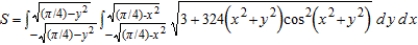 <strong>Set up a double integral that gives the area of the surface on the graph of over the region .</strong> A) B) C) D) E)