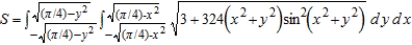 <strong>Set up a double integral that gives the area of the surface on the graph of over the region .</strong> A) B) C) D) E)