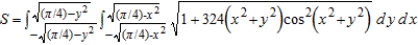 <strong>Set up a double integral that gives the area of the surface on the graph of over the region .</strong> A) B) C) D) E)