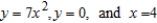 Find the center of mass of the lamina bounded by the graphs of the equations for the density .
