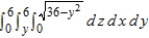 Sketch the solid whose volume is given by the iterated integral given below and use the sketch to rewrite the integral using the indicated order of integration. Rewrite the integral using the order .