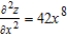 <strong>Find the second partial derivative for the function with respect to x.</strong> A) B) C) D) E)
