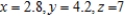 <strong>Find three positive numbers x, y, and z whose sum is 21 and the sum of the squares is a minimum.</strong> A) B) C) D) E)