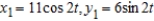 <strong>The parametric equations for the paths of two projectiles are given below. At what rate is the distance between the two objects changing at ? Round your answer to two decimal places. </strong> A) -1.15 B) -1.94 C) -0.77 D) -4.95 E) -2.76