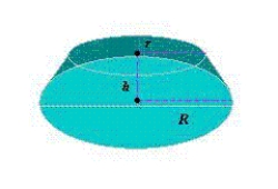 The two radii of the frustum of a right circular cone are increasing at a rate of 5 centimeters per minute, and the height is increasing at a rate of 12 centimeters per minute (see figure). Find the rate at which the volume is changing when the two radii are 18 centimeters and 30 centimeters, and the height is 14 centimeters.