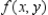 For , find all values of x and y such that and simultaneously. 