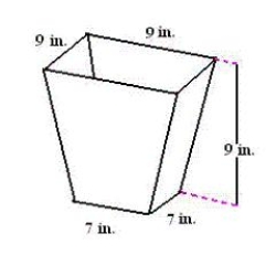 <strong>A chute at the top of a grain elevator of a combine funnels the grain into a bin (see figure). Find the angle between two adjacent sides. Round your answer to one decimal place. </strong> A) 83.7 B) 91.6 C) 90.7 D) 86.4 E) 181.6