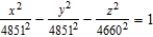 <strong>Some planet is an oblate ellipsoid rather than a sphere because of the forces caused by its rotation. The equatorial radius of this planet is 4851 miles and the polar radius is 4660 miles. Find the equation of the ellipsoid. (Assume that the center of a planet is at the origin and that the trace formed by the plane corresponds to the equator.)</strong> A) B) C) D) E)