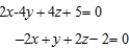 <strong>Determine whether the following planes are parallel, orthogonal, or neither. If they are neither parallel nor orthogonal, find the angle of intersection. </strong> A) The planes are neither parallel nor orthogonal, the angle of intersection is . B) The planes are parallel. C) The planes are neither parallel nor orthogonal, the angle of intersection is . D) The planes are orthogonal.