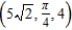 <strong>Convert the following point from rectangular coordinates to cylindrical coordinates. Give any angles in radians. </strong> A) B) C) D) E)