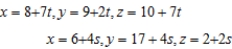Determine whether the lines given below intersect, and, if so, find the point of intersection.