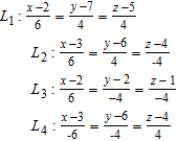 Determine whether any of the lines given below are parallel or identical. 