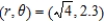 <strong>Find the corresponding rectangular coordinates for the point . Round your answer to three decimal places.</strong> A) B) C) D) E)