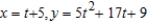 <strong>Find a set of parametric equations for the rectangular equation that satisfies the condition at the point .</strong> A) B) C) D) E)