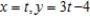 <strong>Find a set of parametric equations for the rectangular equation that satisfies the condition at the point .</strong> A) B) C) D) E)