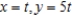 <strong>Find a set of parametric equations for the rectangular equation that satisfies the condition at the point .</strong> A) B) C) D) E)