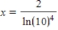 <strong>Solve the following equation for x. </strong> A) B) C) D) E) no solution