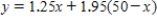 <strong>You need 50 pounds of two commodities costing $ and $ per pound. Find the inverse function of the cost function . </strong> A) B) C) D) E)
