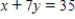 <strong>Find the y-intercept of the line . </strong> A) (0, 5) B) (0, 7) C) (0, 35) D) (7, 0) E) (5, 0)