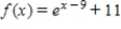 <strong>Write an equation for the function having the given characteristics: The shape of but shifted nine units to the left and eleven units downward. </strong> A) B) C) D) E)