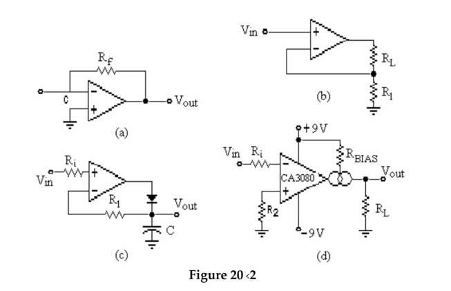 -Refer to Figure 20-2.Which of these circuits is known as a voltage-to-current converter?