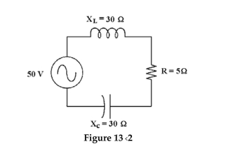 <strong> If the current is 0 A in Figure 13-2, maybe ____________</strong> A) the capacitor is shorted B) the resistor is open C) the resistor has changed values to 100 D) the inductor is shorted