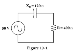 <strong> If the operating frequency increases in Figure 10-1, how does the current change?</strong> A)It decreases. B)It remains the same. C)It decreases to zero. D)It increases.