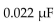 How much charge is stored in a   capacitor that drops 22 V?