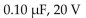 <strong>If a and capacitor are connected in parallel across a 20 V source, the total capacitance equals and each capacitor drops </strong> A) B) C) D)