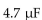 What is one time constant of a capacitor in series with a resistor?