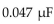 <strong>How long will it take to completely charge a capacitor through a 1 resistor?</strong> A)0.029 s B)0.047 s C)0.235 s D)0.47 s