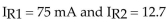 If mA in a two branch parallel circuit,