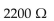 <strong>If a resistor and resistor are connected in parallel, the total resistance is ________.</strong> A) B)2200 Ω C) D)less than 2200 Ω