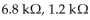 If   and   resistors are wired in series, the total resistance is  