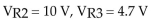<strong> How much voltage is dropped across R2 and R3 in Figure </strong> A) B) C) D)