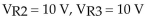 <strong> How much voltage is dropped across R2 and R3 in Figure </strong> A) B) C) D)