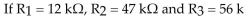 When 50 V is applied to four series resistors, flows. what is the value of