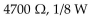 <strong>If a resistor that is color coded yellow-violet-red is placed across a 25 V source voltage, what value resistor and wattage rating could be used?</strong> A) B) C) D)