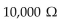 A resistor color-coded with brown, black and orange bands has a value of