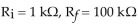 If and VOUT = 5 V in a noninverting op-amp, equals ________.