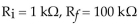 If and VOUT = 5 V in a noninverting op-amp, equals ________.