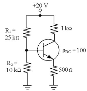<strong> If equals 15 V in Figure 17-1, VBE equals ________.</strong> A)15 V B)0.7 V C)5 V D)4.71 V
